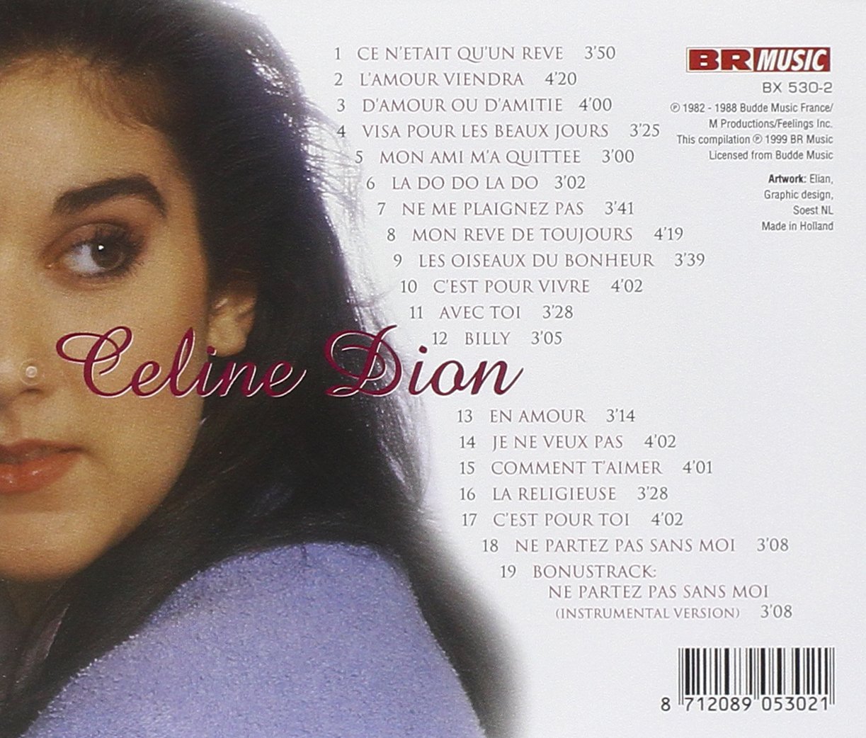 Celine Dion  The Early Singles : Back